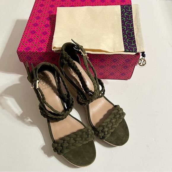 Tory Burch Bailey Wedge Sandal Size 9.5 - Picture 4 of 11